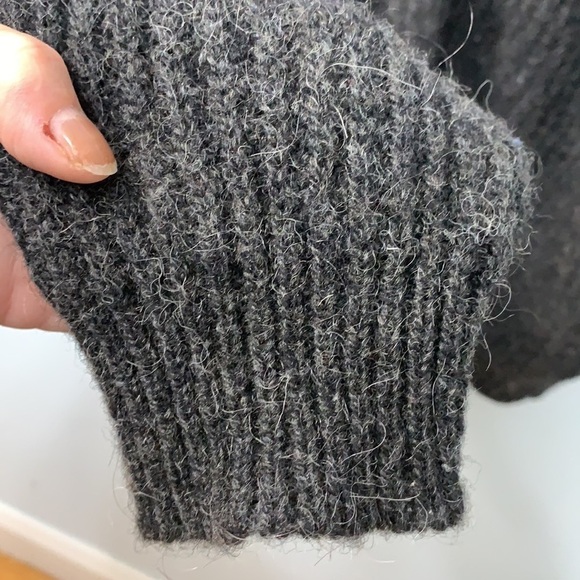 LL Bean Vintage Wool Alpaca Ribbed Thick Knit Zipper Cardigan Jacket Sweater XL - Picture 9 of 17